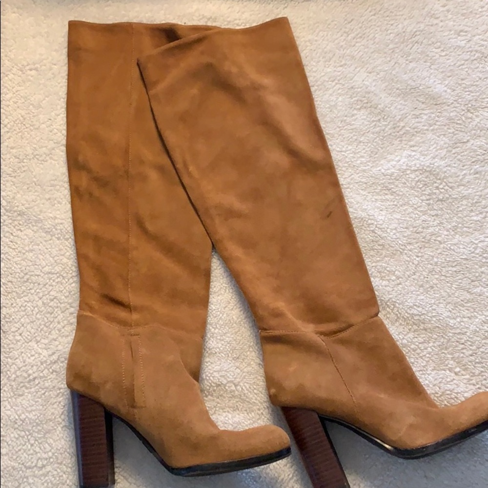 Sam Edelman Tan Suede Knee-High Heeled Boots